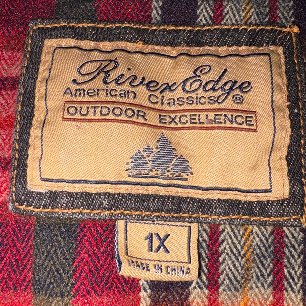 Women's Black Denim Field Jacket with Brown Trim and Flannel Lining - Picture 4 of 9